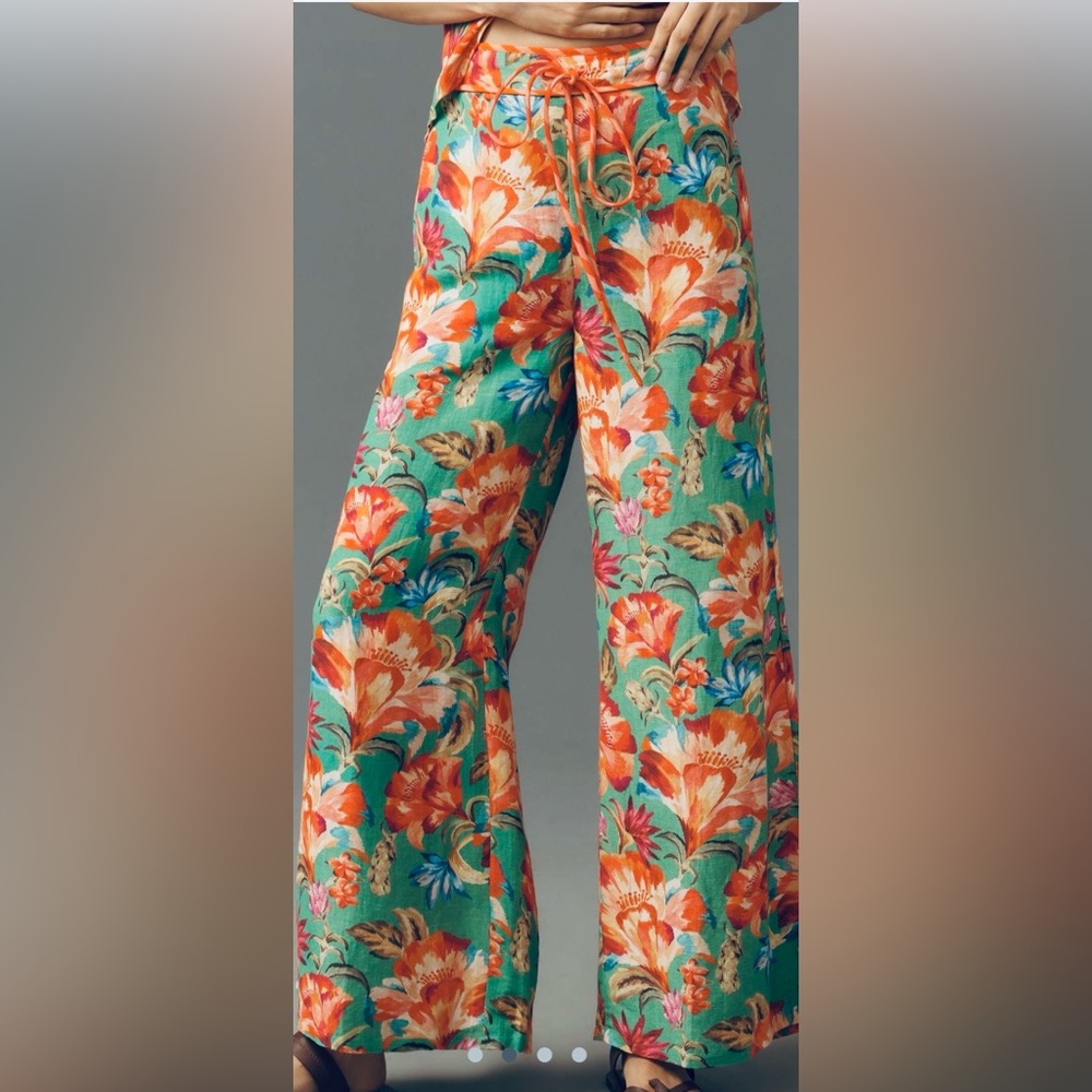 Farm Rio bold Cotton wide leg pant- brand new